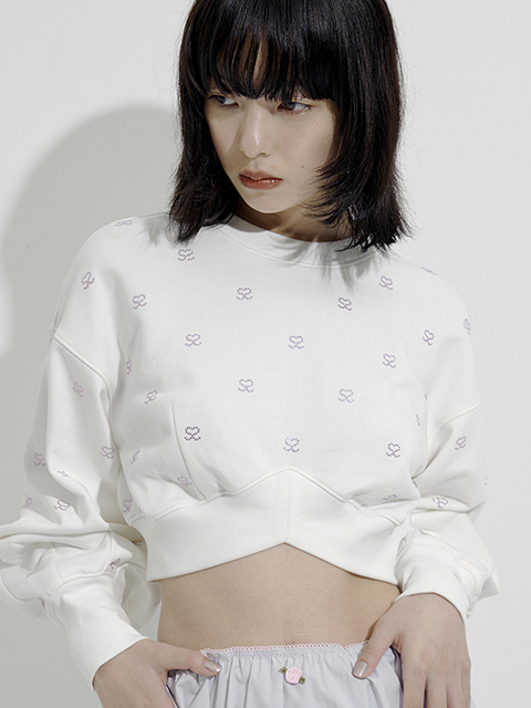 S Motif Jewelry Sweat Top