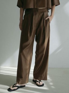 Sheer Tuck Pants